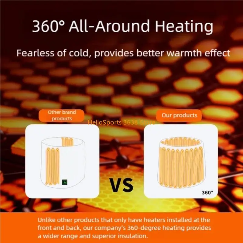 A52F Windschutz elektrische Heizhalsschutzweiche Fleece -Interieur für Schneesportarten