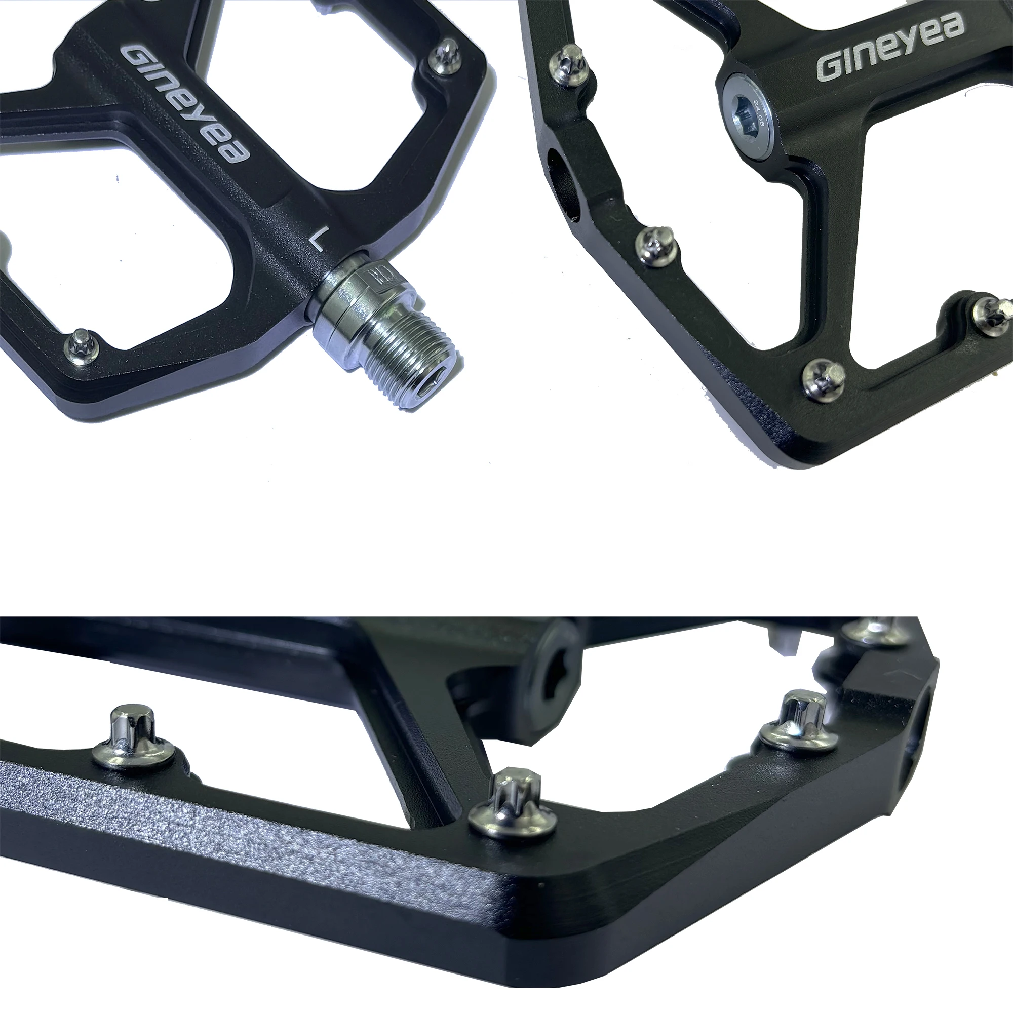 Gineyea Aluminium Alloy Bike Pedals, Seal Bearing Anti Slip Large Platform Flat Pedals Mountain Bike Road Bike BMX accessories image 3