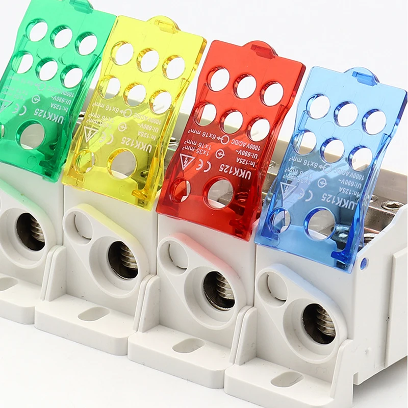 Distribution Box One In Several Out Power Wire Electrical Connector Junction Din Rail Terminal Block UKK 80A/125A/160A/250A/400A