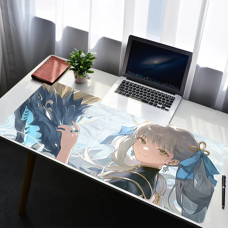 Mouse Pad Laptop Non Slip Extended Desktop Mouse Mat Wuthering Waves Jinhsi PC Rubber Keyboard Pad Gaming Accessories Mousepad