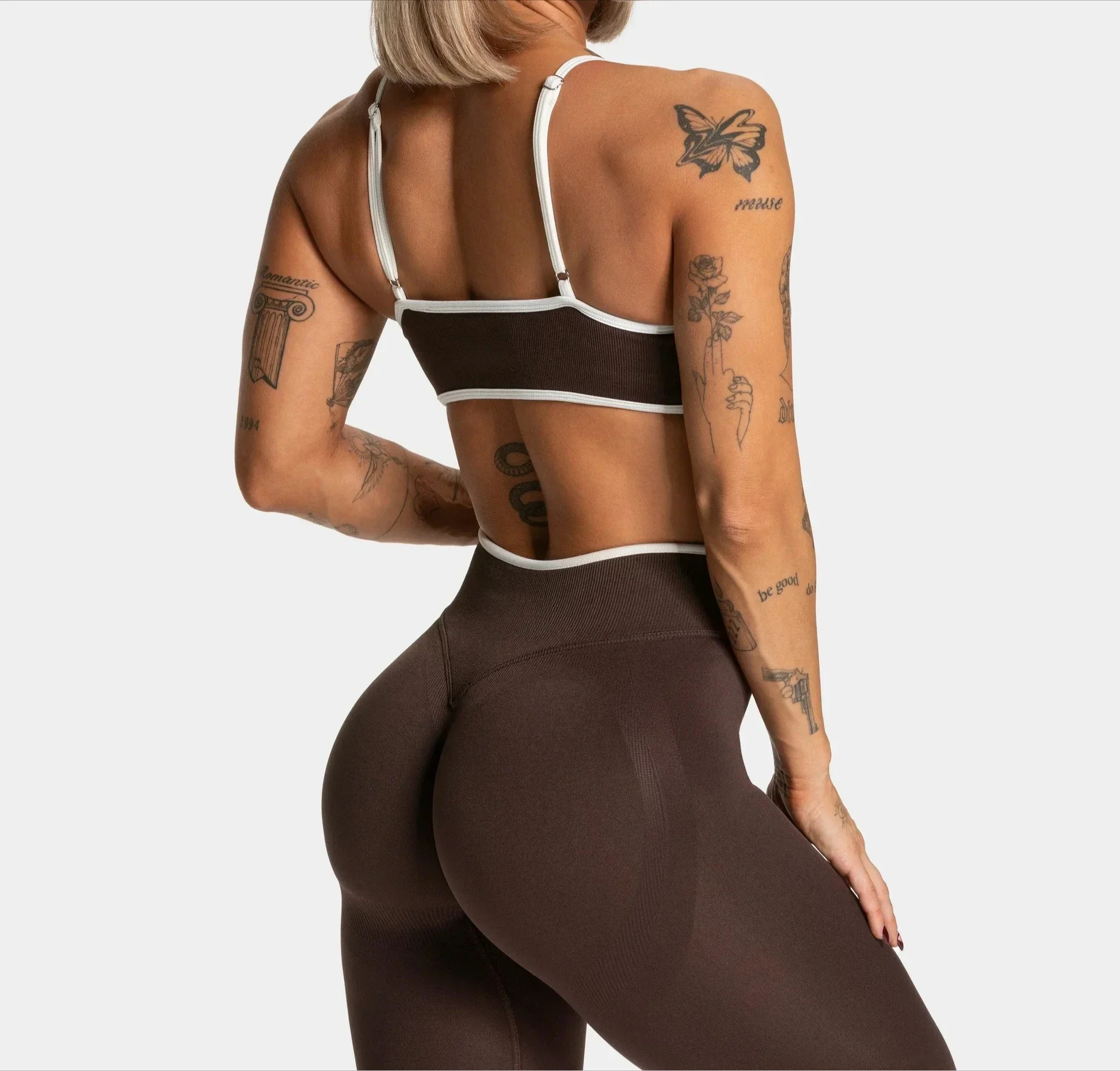 Sommer Nahtlose Yoga Tops Frauen Einfarbig Gym Sport-Bh Sexy Backless Stricken Bh mit Brust Kissen Hosenträger Atmungsaktive Bh – Detail 11