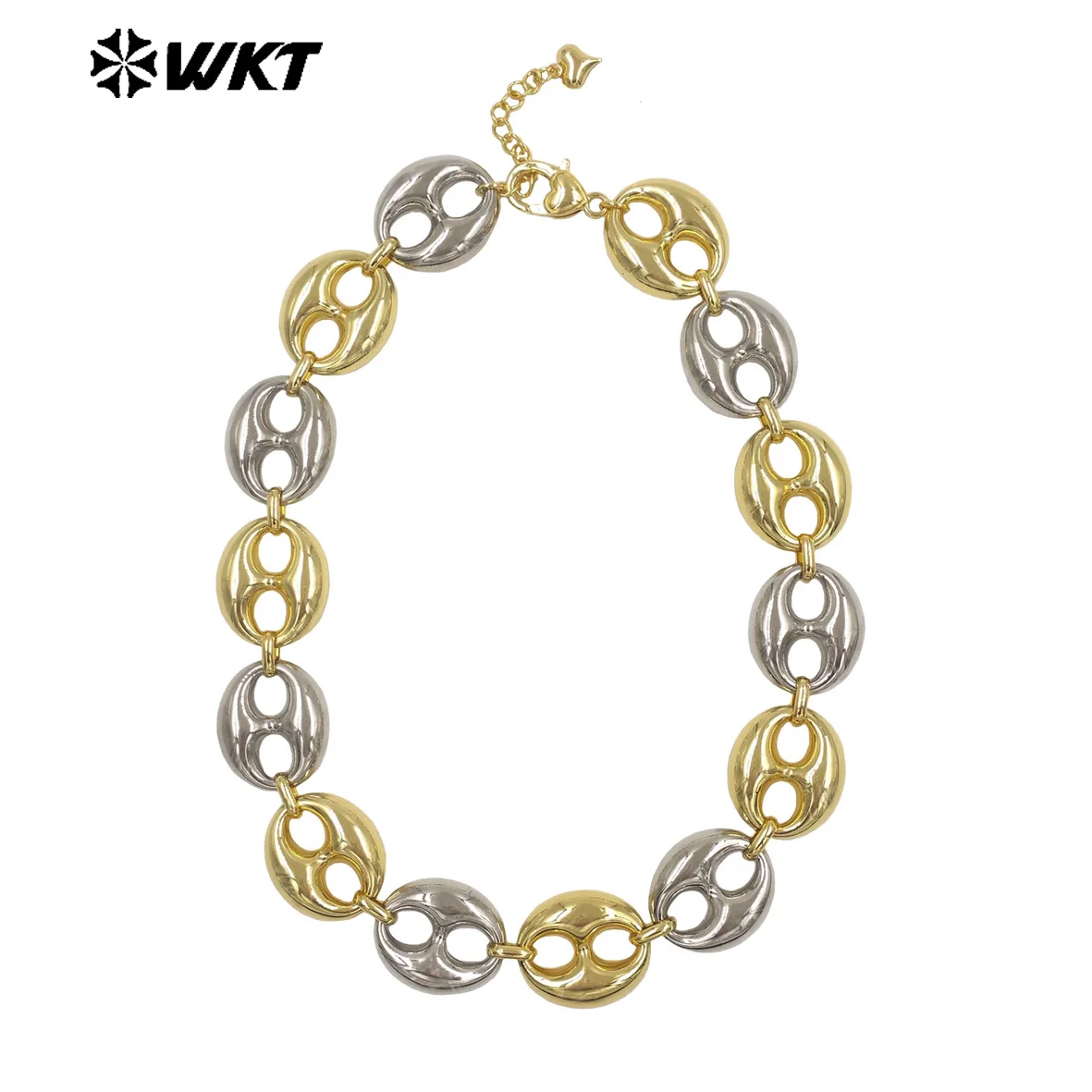 

WT-JFN65 Wholesale New Coming Yellow Brass 42cm Necklace With Real Gold Plated For Women Birthday Gifts