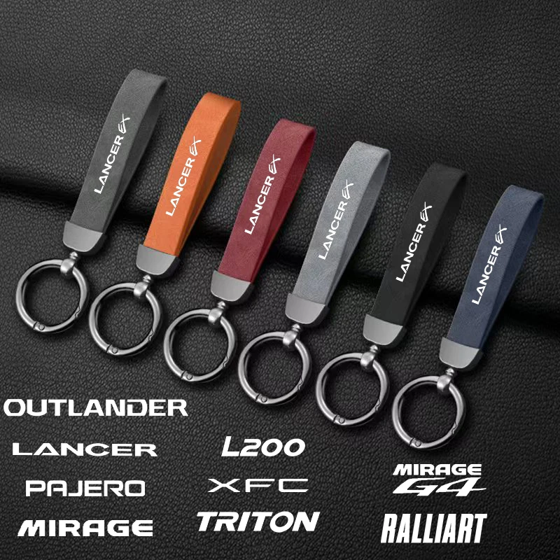 

CarZinc Leather Rotating Horseshoe Keychain Keyring Auto Accessories For Mitsubishi LANCER 2010 2022 Lancer Ralli Art 9 10 Asx