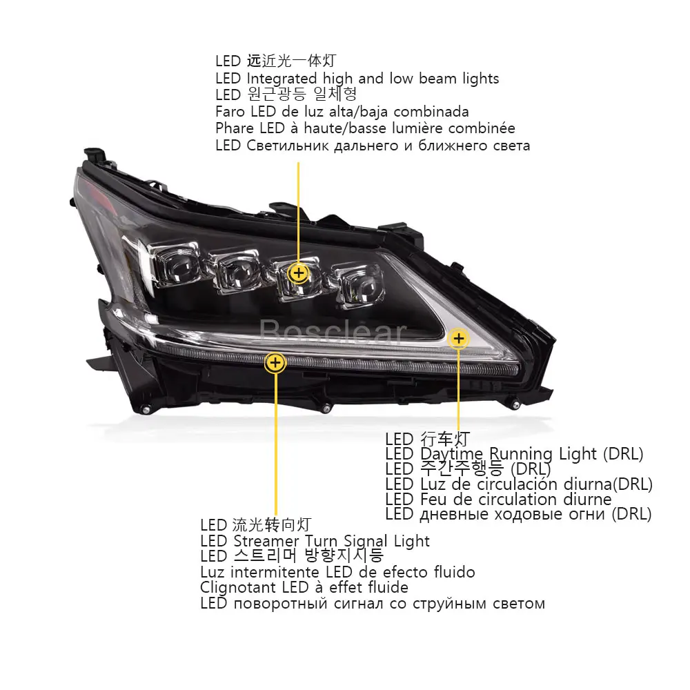 2PCS Headlights Assembly for LEXUS LX570 2016 2017 2018 2019 Headlamps LED DRL Turn Signal Dual Beam Lens Automotive Accessories