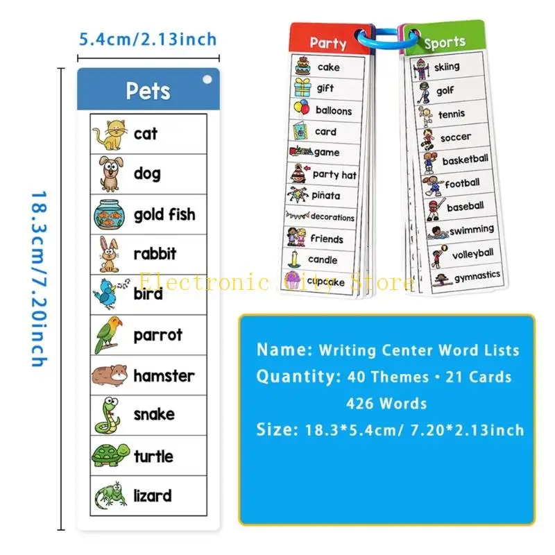 Double Sided English Sight Words Learning Cards High Frequency Words Flash Cards HU8D