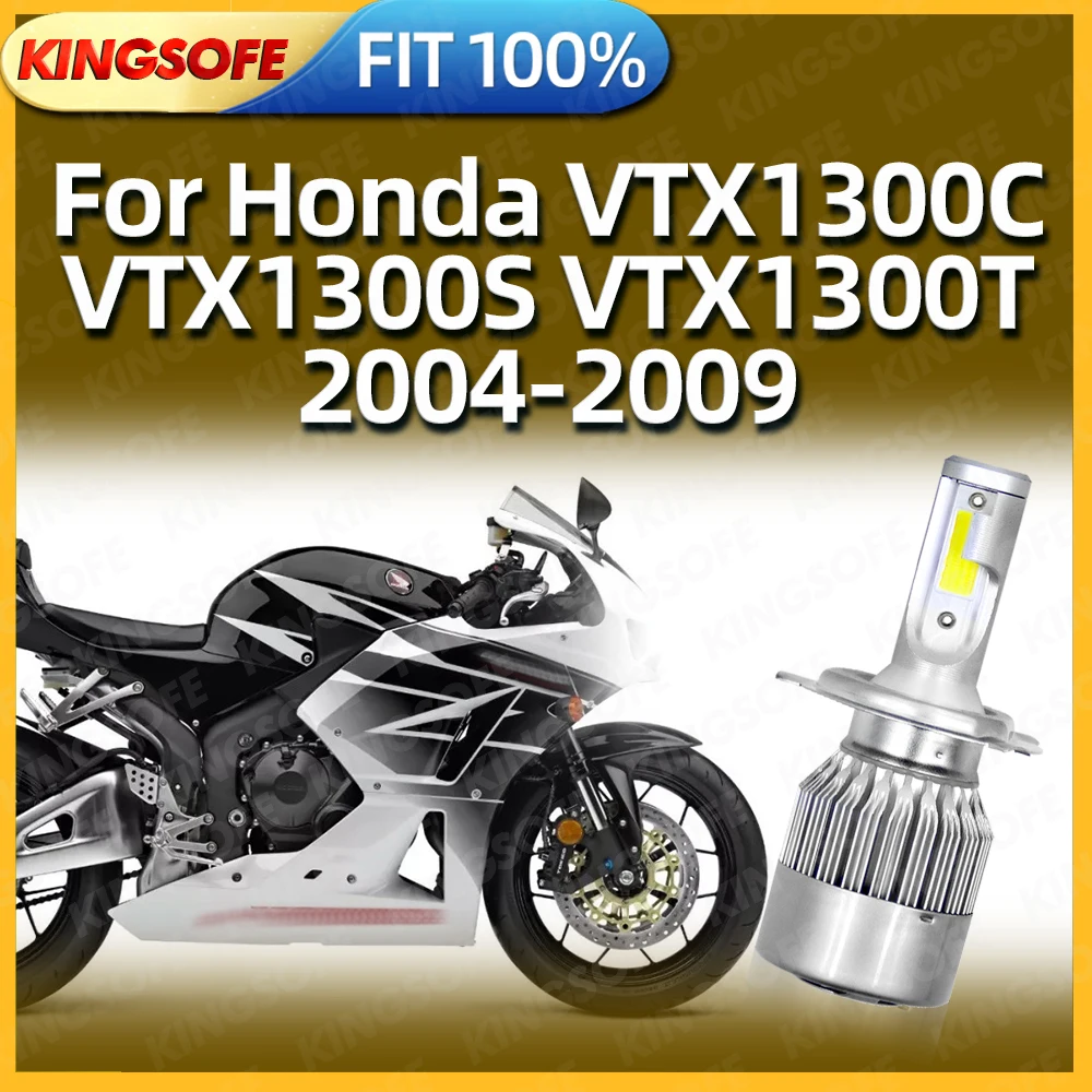 1Pcs H4 LED Motorcycle Headlight 10000LM Bulbs For Honda VTX1300C VTX1300S VTX1300T 2004 2005 2006 2007 2008 2009