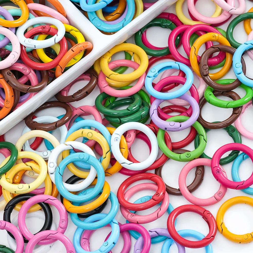 Malowany w sprayu aluminiowy O-ring zapięcie sprężynowe otwierane Circu karabinek brelok do kluczy klipsy złącze hakowe do klamer tworzenia biżuterii