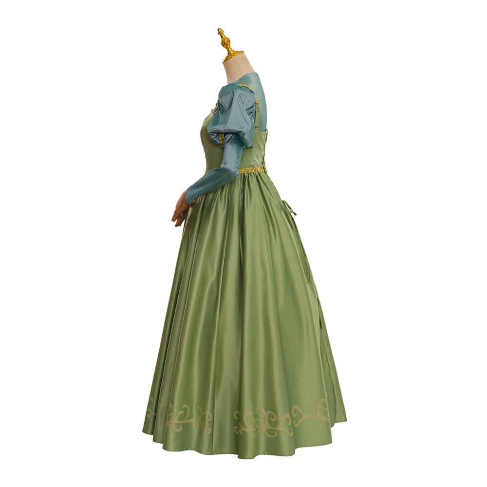 Damsel Elodie Косплей Костюм Зеленое Викторианское Винтажное Королевское Фэнтези Платье Хэллоуин Карнавальная Вечеринка Бальное Платье