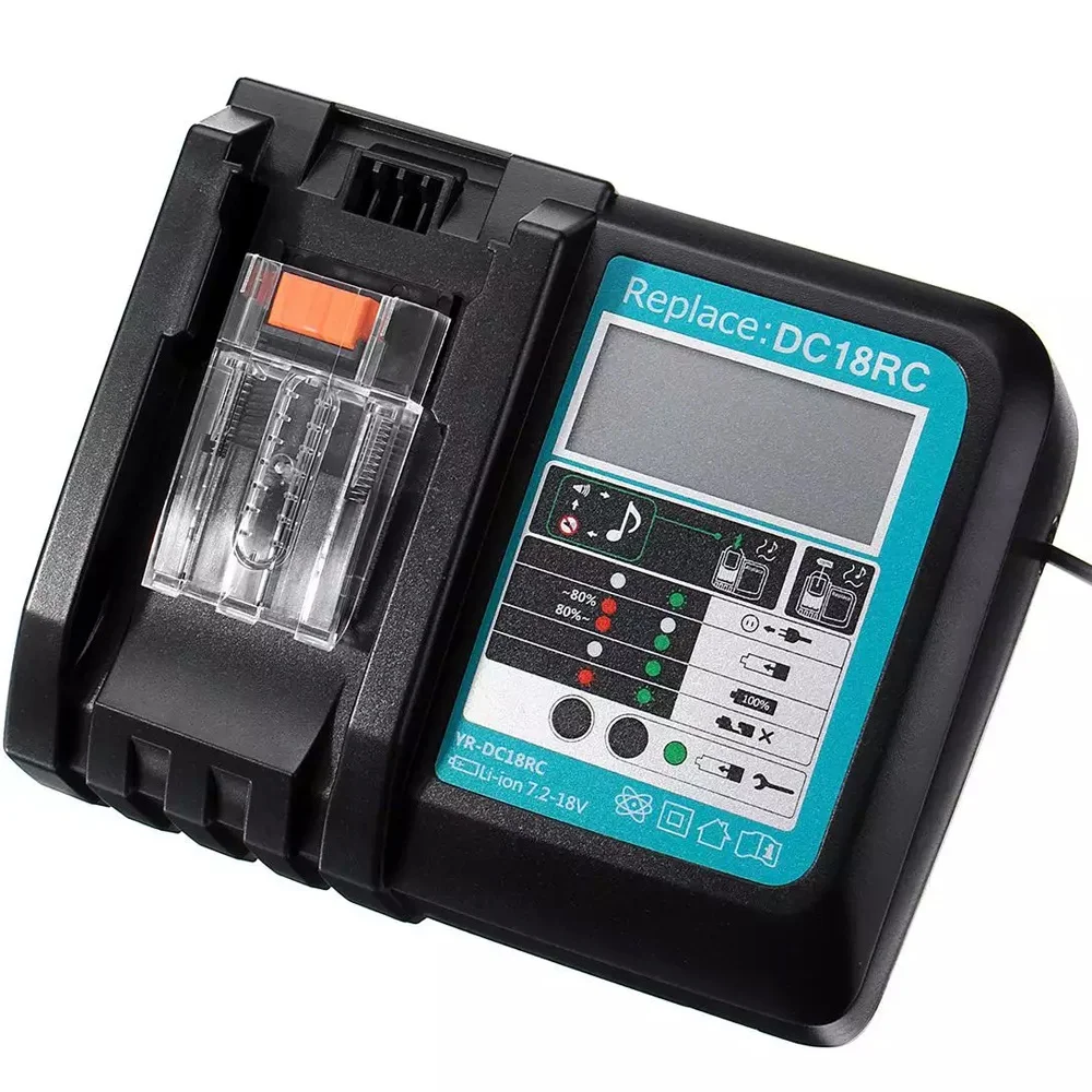

Li- Battery Charger With Display 3A Charging Current For 14.4V 18V Bl1830 Bl1430 Dc18rc Dc18ra Charge -US Plug-B12B