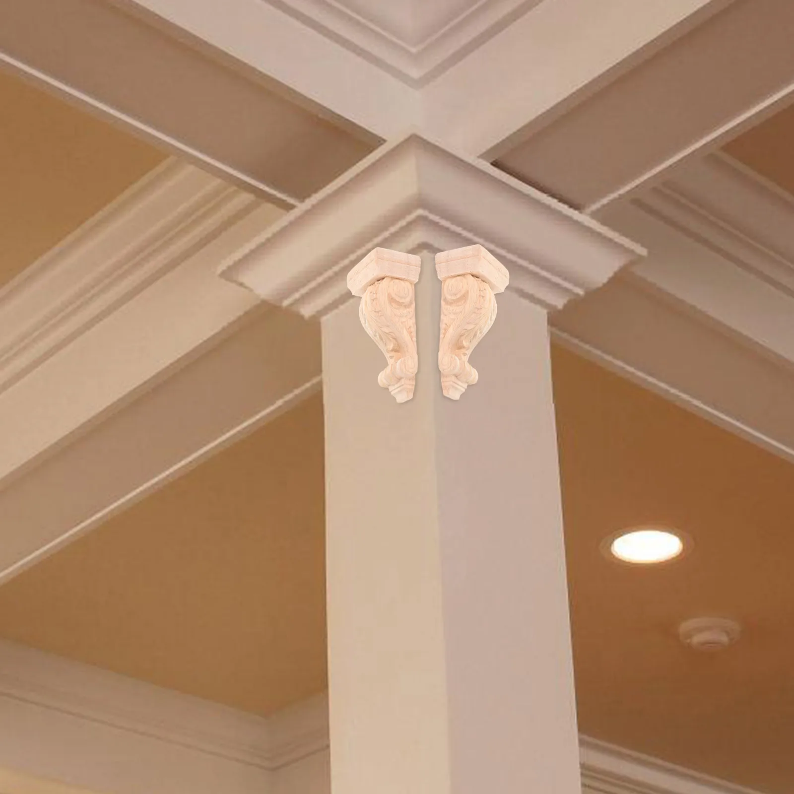 

Solid Wood Carved Corbels Decorative Shelf Vintage Wall Trim Home Restaurant Decor Roman Column Molding Trim Wood