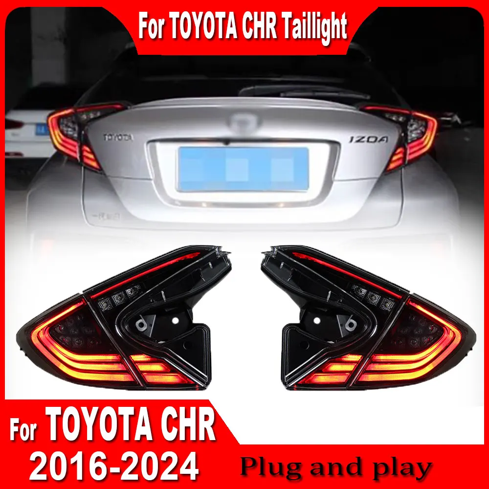 2pcs Car Styling For Toyota CHR 2018 2019 2020 2021 2022 2023 2024 Rear Light DRL Tail Lamp Dynamic LED Taillight  Accessories