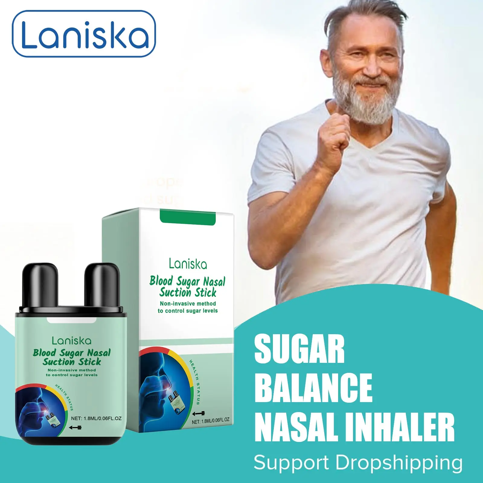 1/2/3 قطعة التحكم في مرض السكري جهاز الاستنشاق الأنفي التوازن الجلوكوز في الدم تحفيز الأنسولين مستقرة تحديث الصحوة انخفاض السكر في الدم الرعاية