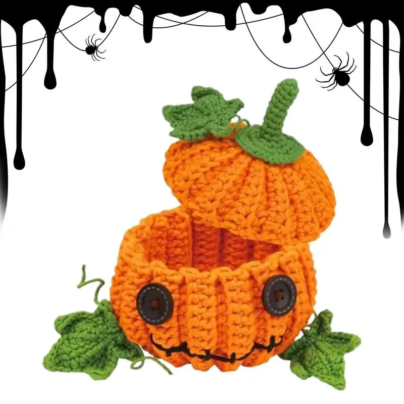 Positive Crochet Pumpkin Fall Pumpkin Decor Funny Emotional Support Seasonal Knit Pumpkin Decorative For Bedroom Dormitory