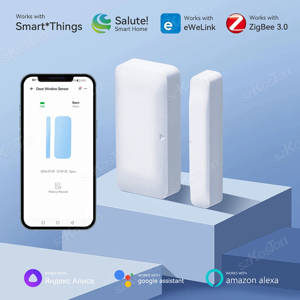 eWeLink APP Zigbee3.0 Door Window Sensor Smart Home Security Alarm Detector Support Zigbee 2mqtt Home Assistant Need Hub