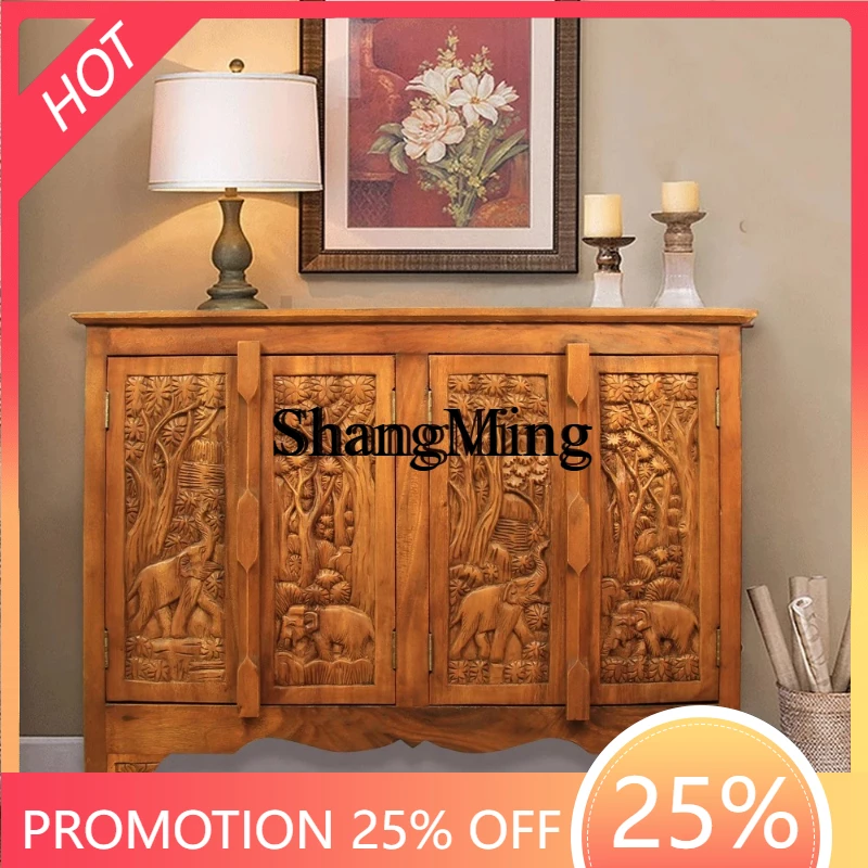 

Новый винтажный шкаф из массива дерева для прихожей, креативная мебель, тумба для хранения, приставной шкаф к дивану