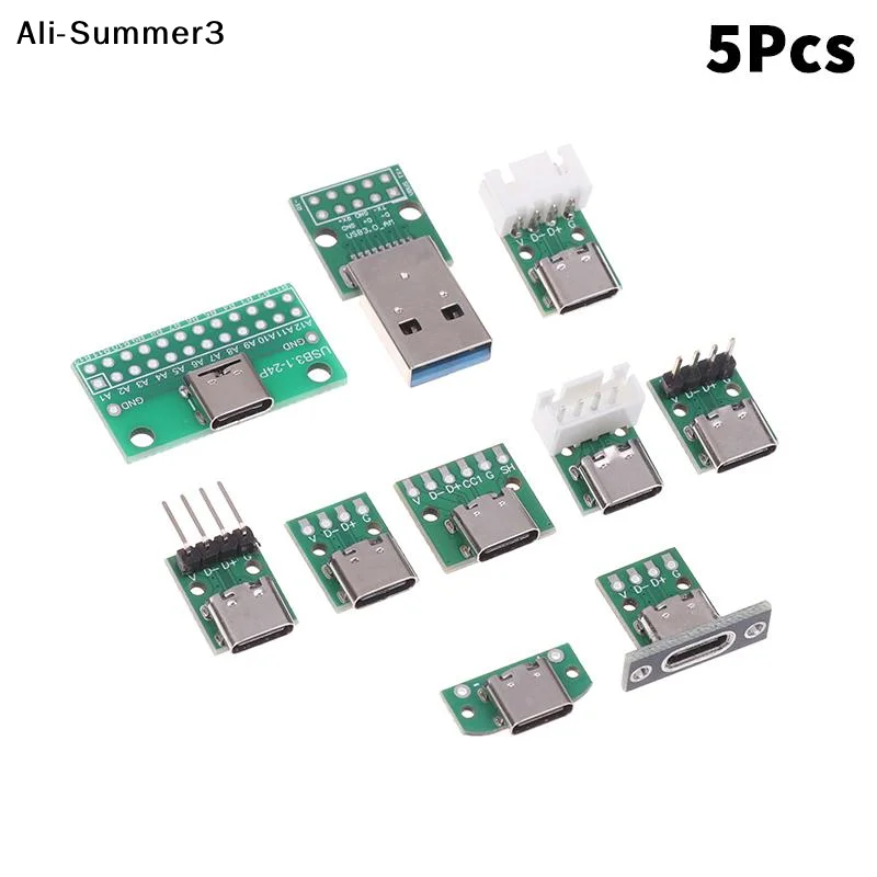 【Sy36】5Pcs USB Adapter Board TYPEC16P To 2.54 Pin Terminal Upgrade Version With Holes For Fixation