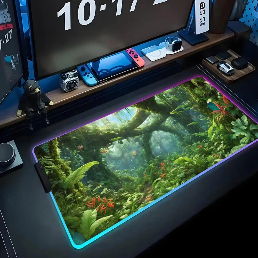 

Большой игровой коврик для мыши RGB с подсветкой, светящийся коврик для ПК, настольный коврик для клавиатуры, коврик для стола с подсветкой
