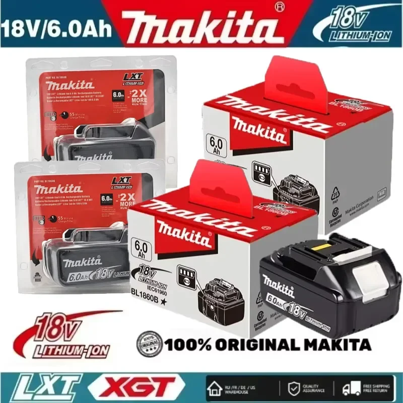 

original Makita 18V 6.0Ah Rechargeable Battery For Makita BL1830 BL1830B BL1840 BL1840B BL1850 BL1850B Power Tools Battery
