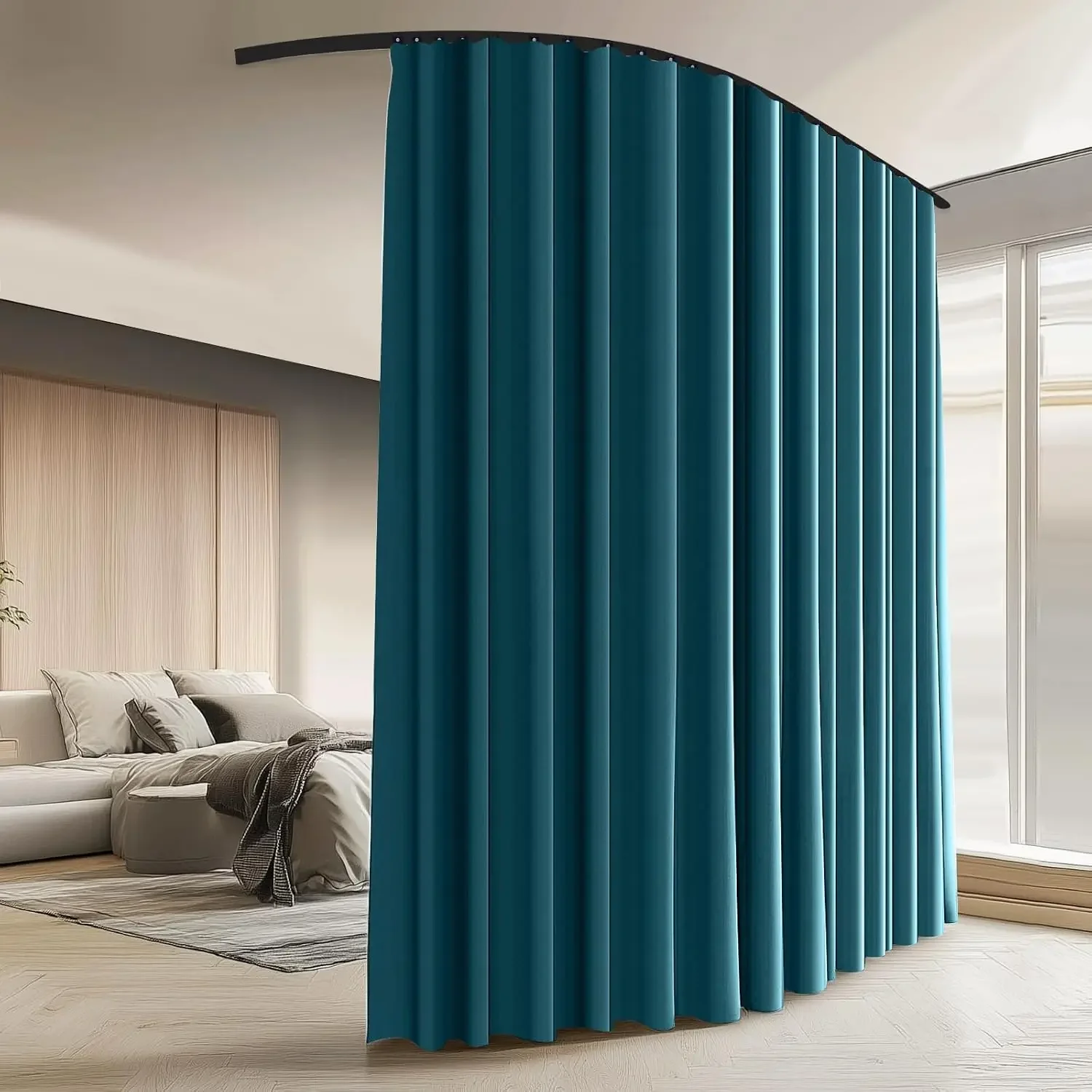 BestsellingRoom Divider Curtains with Ceiling Curtain Track Set Window Curtain for Bedroom,Living Room Total Blackout Thermal In