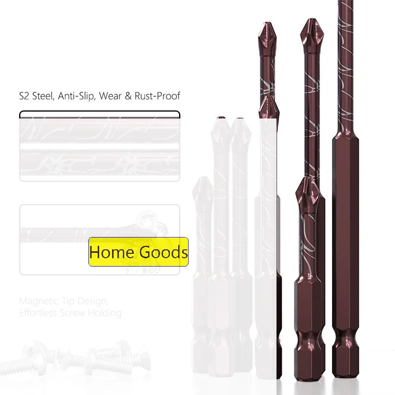 

S2 Anti-skid Screw Batch Special Wear-resistant Hexagonal Bit Set Screwdriver Bit Tool Accessories