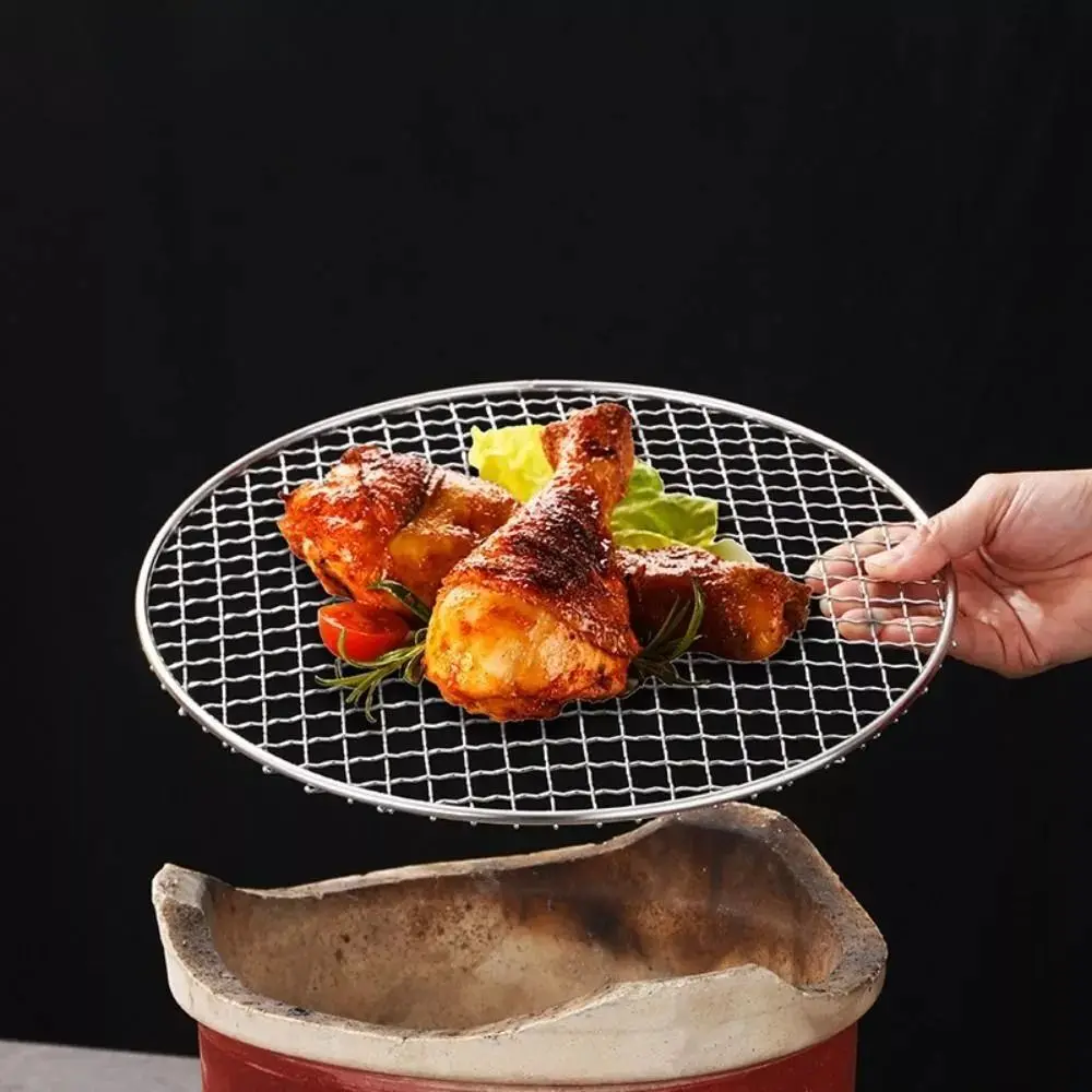 New Semi -Circular/Round Tempura Frying Net Stainless Steel Portable Drying Net Durable Fried Food Barbecue Net