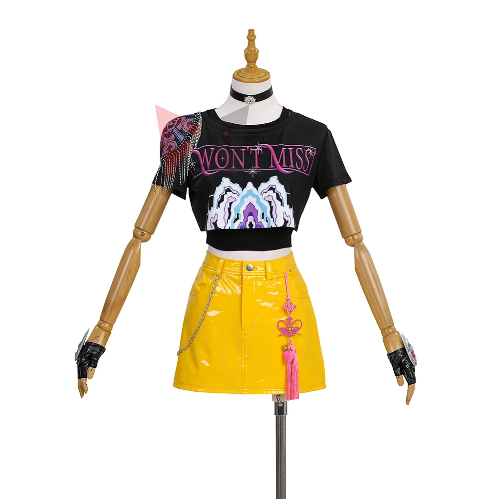 

New KPop Demon Hunters Mira Cosplay Costume Stage Outfit Shirt Skirt For Game Party Halloween Custom Made
