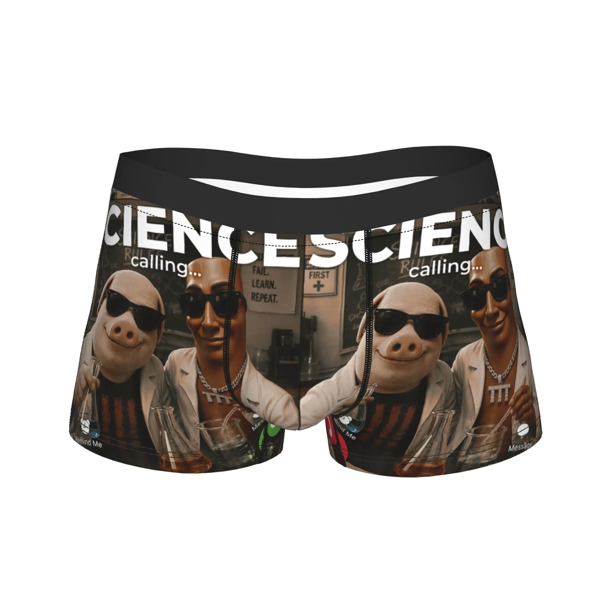 Lab Experiment Bros Tung Sahur John Pork Science Lab Meme Shorts Briefs Underwear Men Sexy Soft Trunk Custom Plus Size Panties