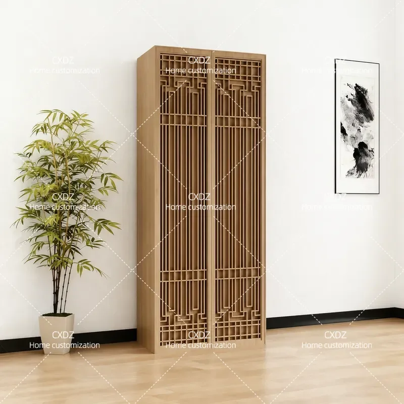 New Chinese Style Zen Wardrobe Ash Wood Bedroom Storage Cabinet Home Improvement Bookcase Minimalist Furniture