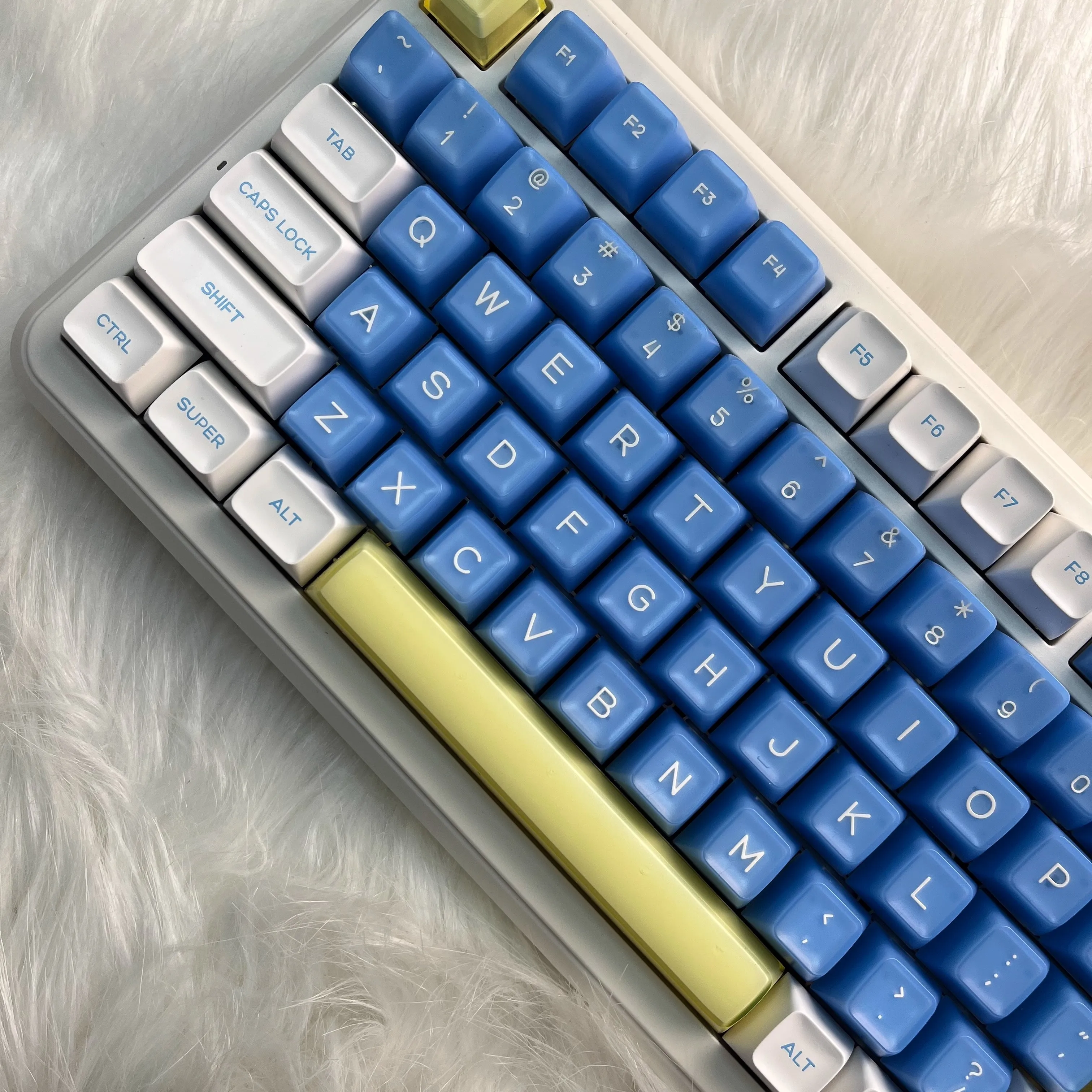 Sea salt ice cream Keycap SA Profile Keycaps PBT Double Shot Key Caps Set ISO Enter 7U Spacebar for Custom Mechanical Keyboard