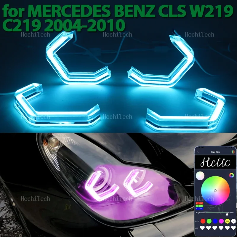 

APP Remote control M4 style RGB Ring Angel Eyes LED Light Rings for MERCEDES BENZ CLS W219 C219 2004-2010