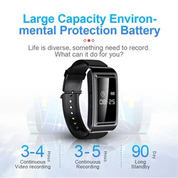 Camera Recorder Watch Recorder Watch HD Noise Reduction Voice Activated Sweat Proof Camera Recorder Bracelet for Meeting Speech