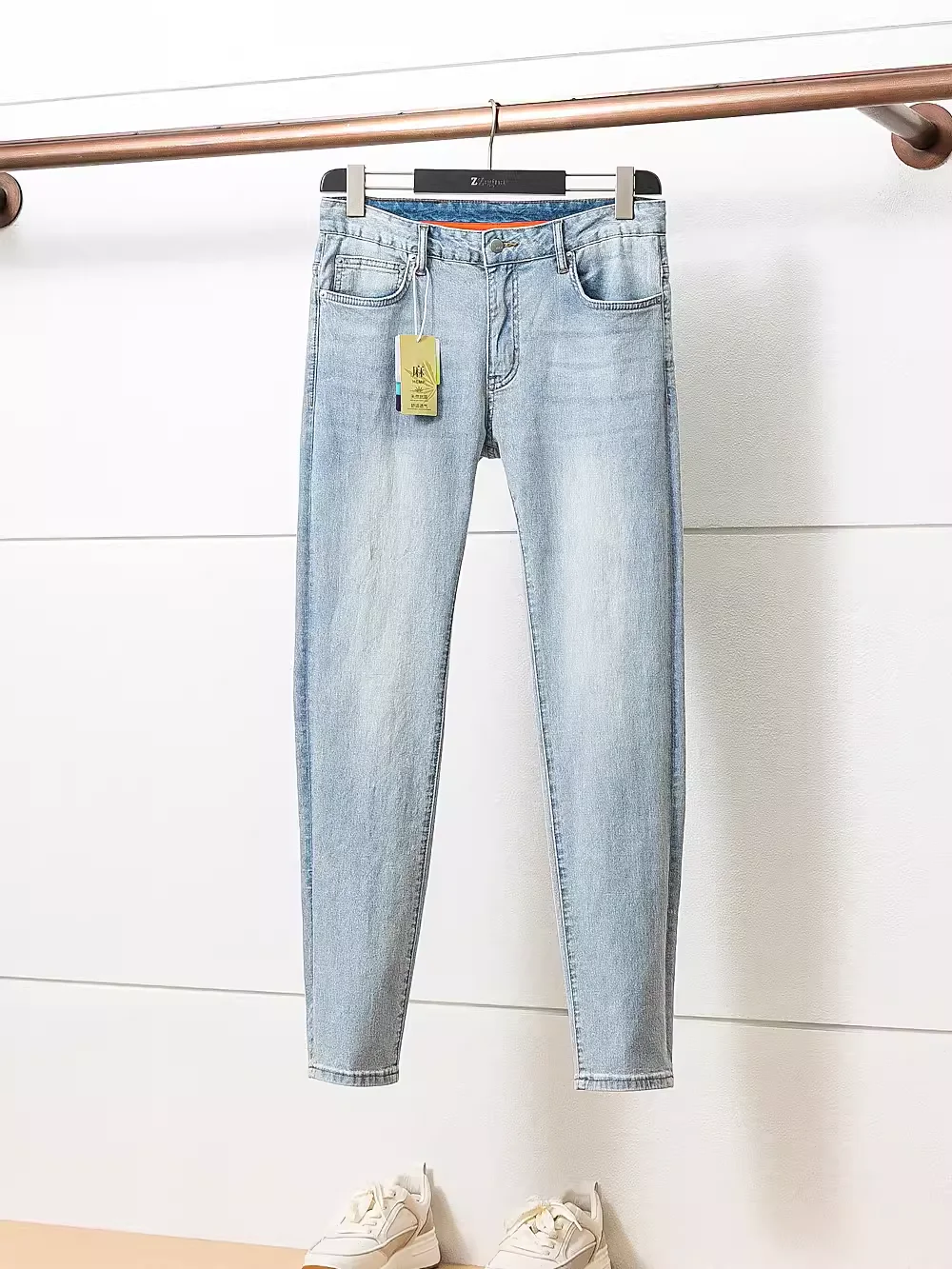 

Cool Smooth Thin Men's Summer Linen Lyocell Denim Jeans Tagkita Brand Modern Sle Moisture ng Straight Leg Zipper Fly