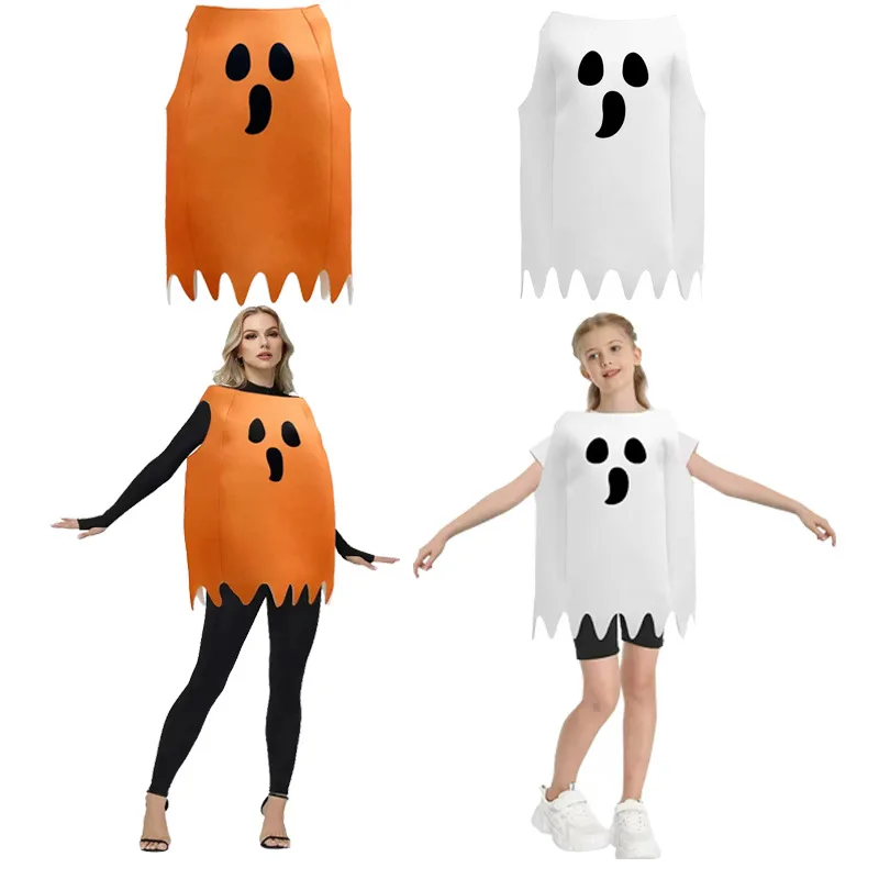 Disfraz de Halloween, disfraz de fantasma para actuación en escenario, disfraz de fiesta temática de calabaza para niños y adultos, trajes de juego de rol de Carnaval