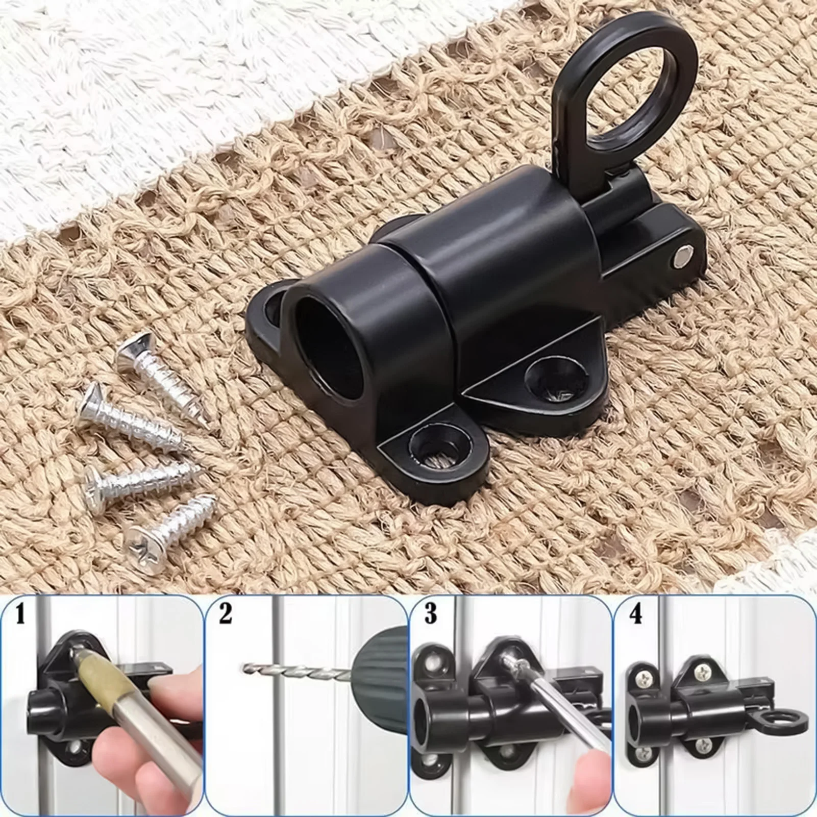 

Universal Door Latch Aluminum Alloy Automatic Spring Door Bolt Durable Rust Resistant Door And Window Latch Lock Home Hardware