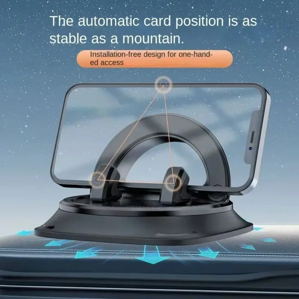 360 Degree Rotation Car Phone Holder Anti-Slip Pad Holder Dashboard Stand Bracket Super Stable Black Auto Air Vent Mount