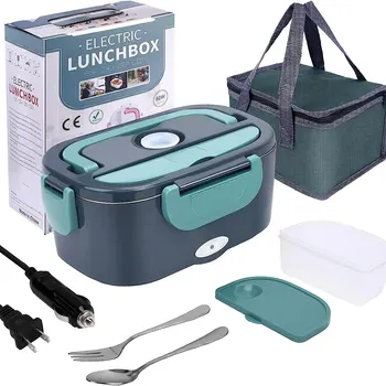 1.5L 60W Electric Lunch Box Food Warmer Portable Food Warmer - Leak-proof for Car or Home, Lunch Heating Microwave for Truckers