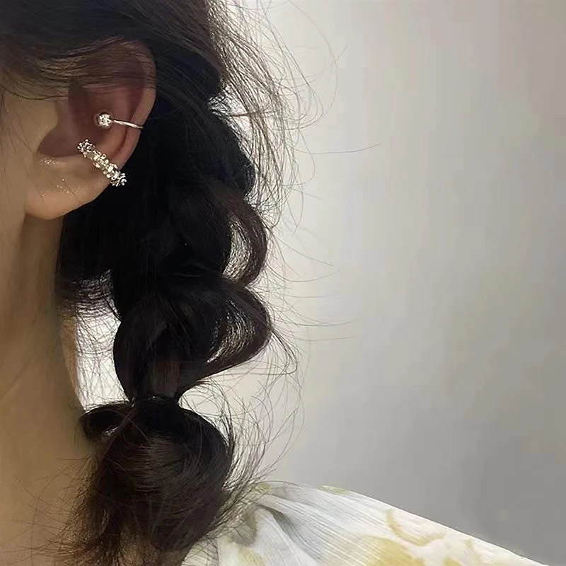 1 Set Fashion Exquisite Rhinestone Decor Ear Cuff earring for Woman Ear Trendy Summer New Arrival Christmas Jewelry Gift