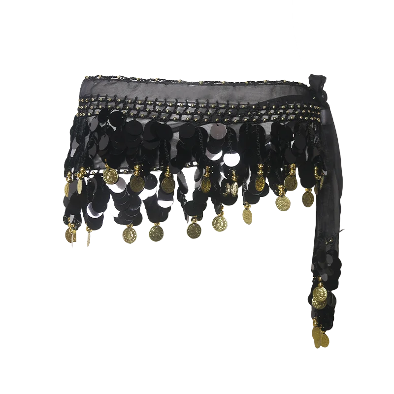 Women Belly Dance Hip Scarf Accessories Belt Skirt With Gold Mixed Color Coin Thailand/India/Arab Dancer Sequins Waist Chain