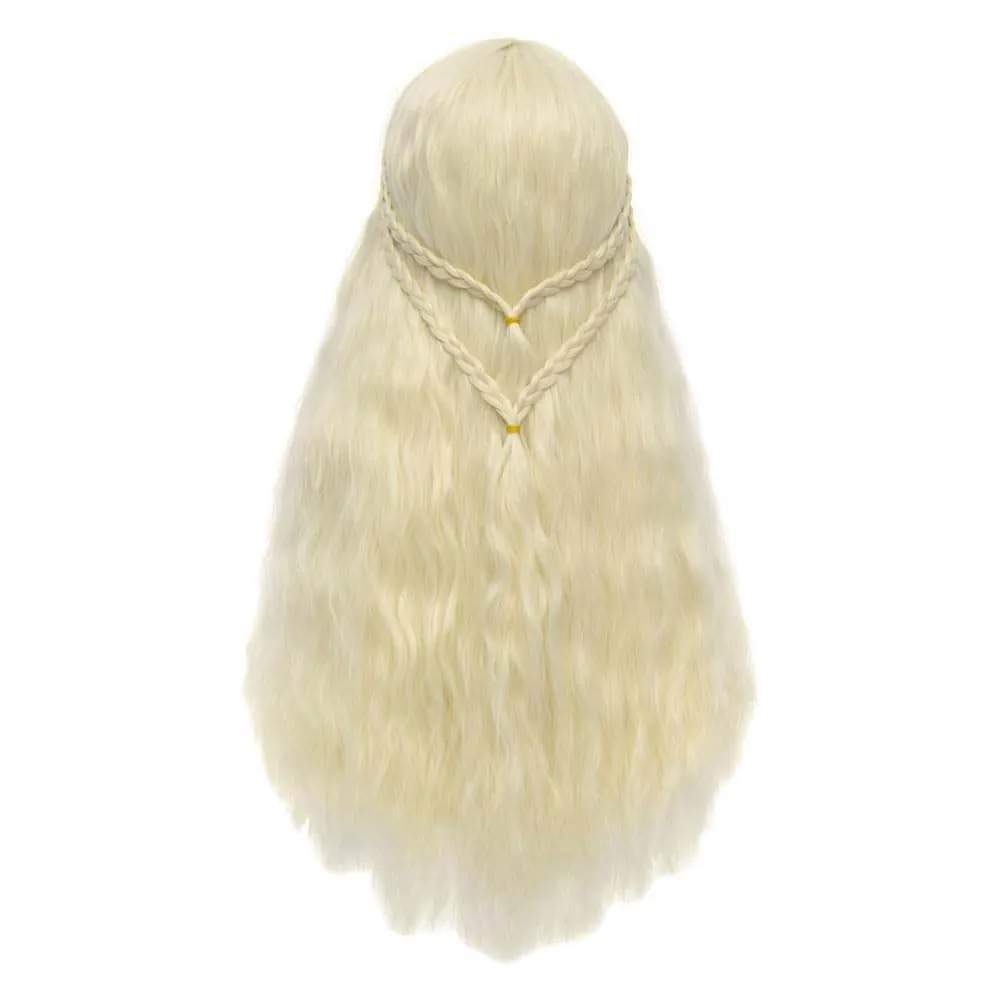 Mulheres Dragon Thrones Daenerys Targaryen Cosplay longo ondulado peruca de cabelo loiro