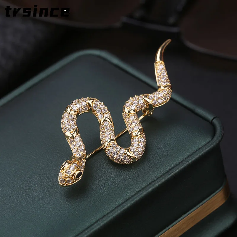 Broche de Serpiente con Pedrería de Alta Gama para Mujer, Pasadores de Corsage para Vestidos de Lujo, Accesorios de Boutique de Diseño Exclusivo, Regalo de Vacaciones, Souvenir