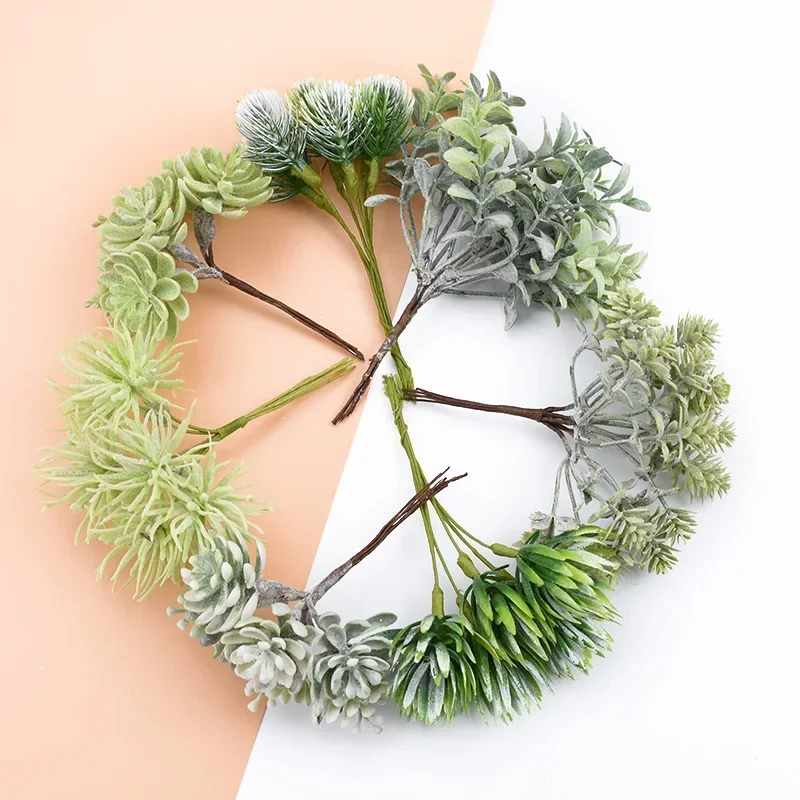 6PCS Silk Flowers for Scrapbooking Artificial Plants for Home Wedding Decoration Fake Plastic Decorative Christmas Wreaths