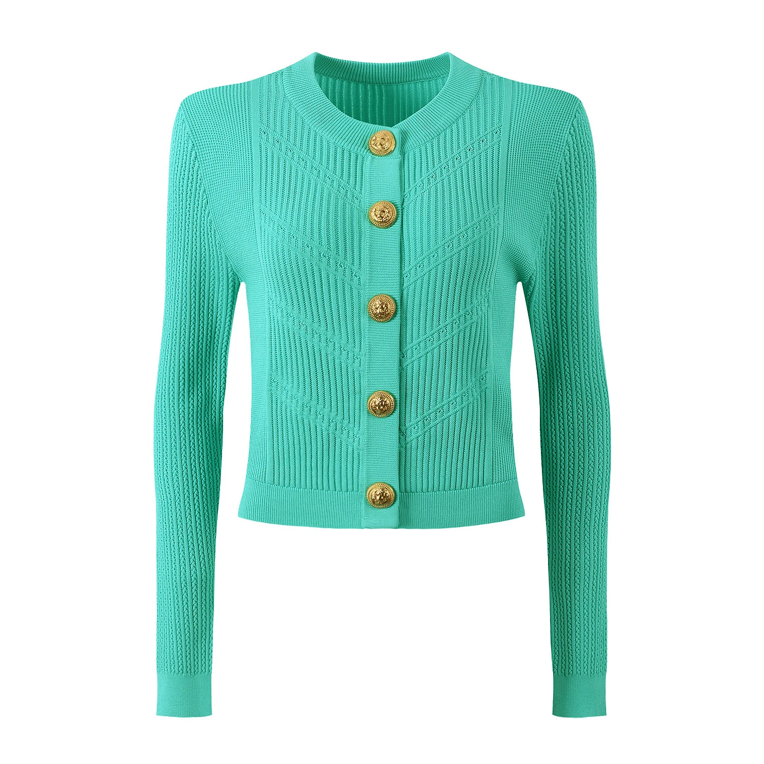 

Spring And Autumn New Women's Fashionable Temperament Commuting Round Neck Long Sleeved Knitted Jacket+Half Body Short Skirt Set