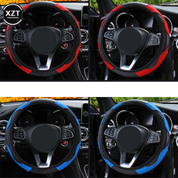 Hot Car Steering Wheel Cover Anti Slip PU Leather Steering Covers Suitable 37-38cm ACarbon Fiber Car Decoratio Car Accessories