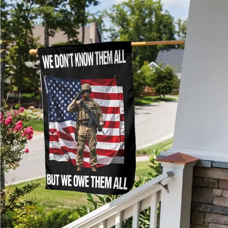 12x18 Inch Double Sided Burlap Garden Flag USA Flag We Don't Know Them All But We Owe Them All Home Yard Decor AAS