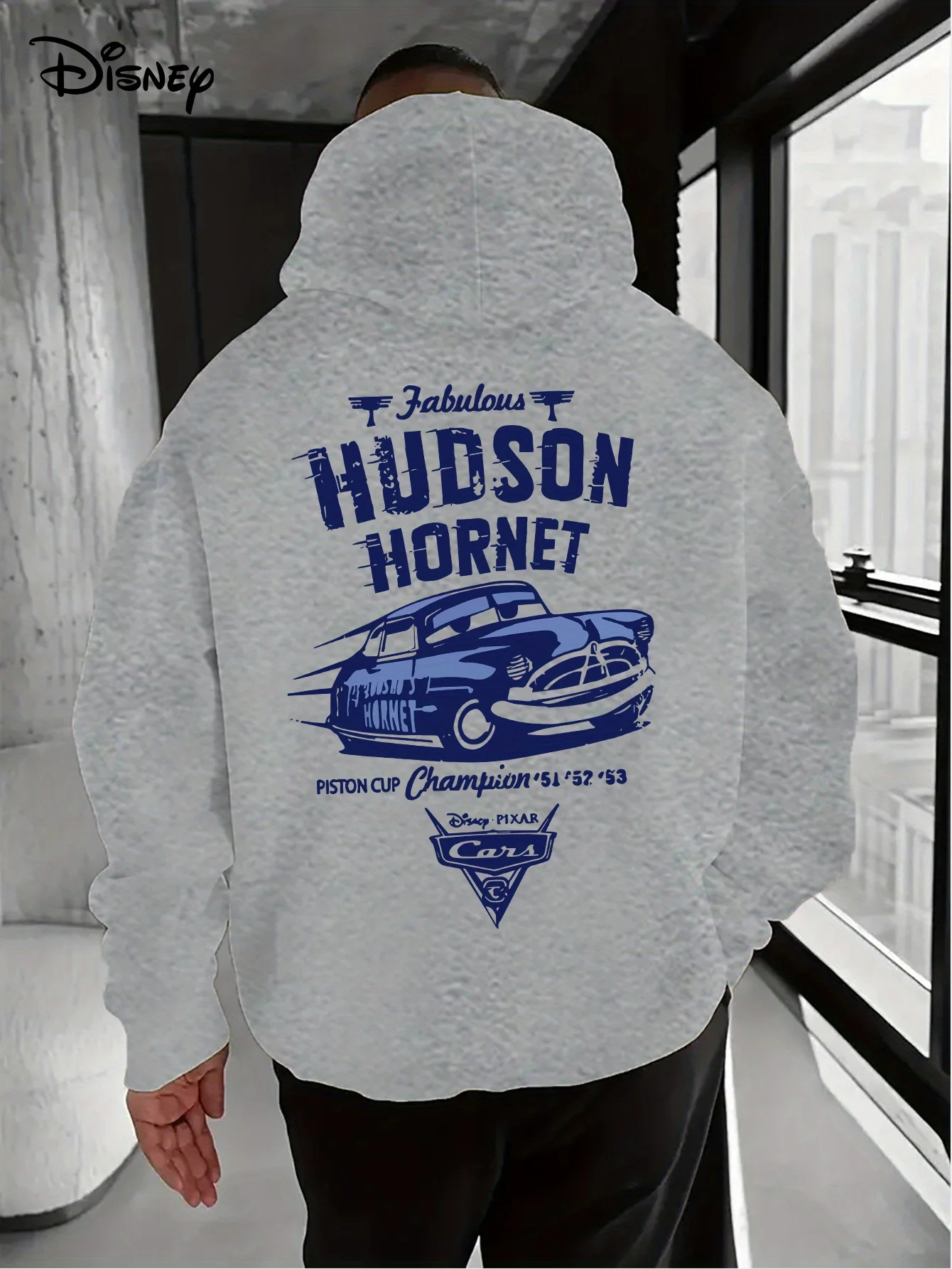 Men's Disney Cars Hudson Hoodies Fashion Oversized Streetwear Unisex Sweatshirts Autumn and Winter Fleece  Casual Versatile
