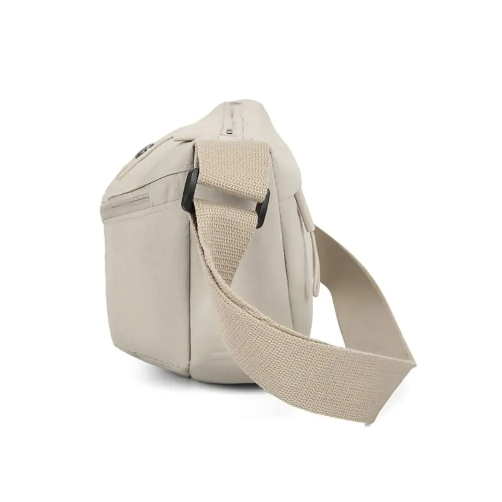 

Casual Nylon Shoulder Bag Wide Shoulder Strap Solid Color Oxford Cloth Crossbody Bag Messenger Bag Large Capacity Dumpling Bag
