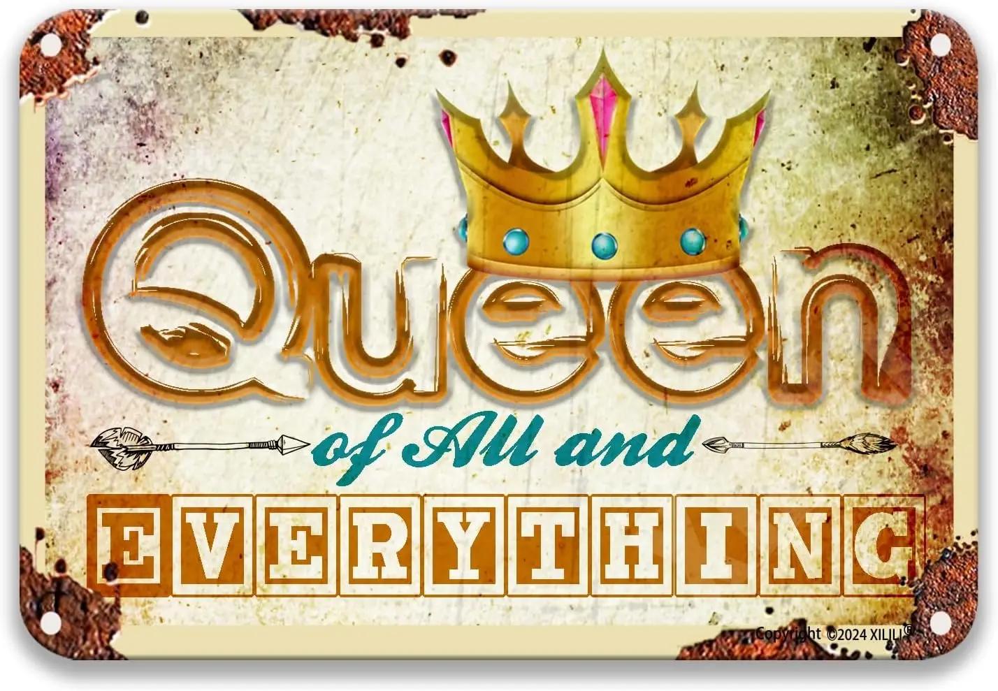 Queen Of All And Everything Vintage Metal Signs Coffee Kitchen Wall Decor Pub Sign Decorative Tins  Tin Sign-aluminum