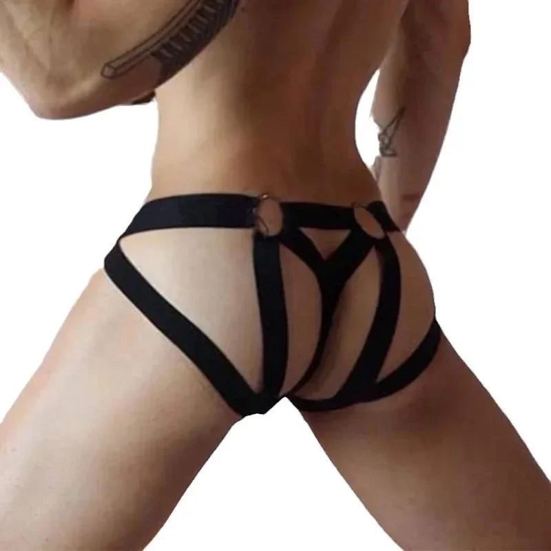 ملابس داخلية مثيرة للرجال على شكل حرف G ملابس داخلية مثيرة بحزام رياضي ملابس داخلية بحزام منتفخ ملابس داخلية مفرغة على شكل حرف O ملابس تحتية للمثليين #4