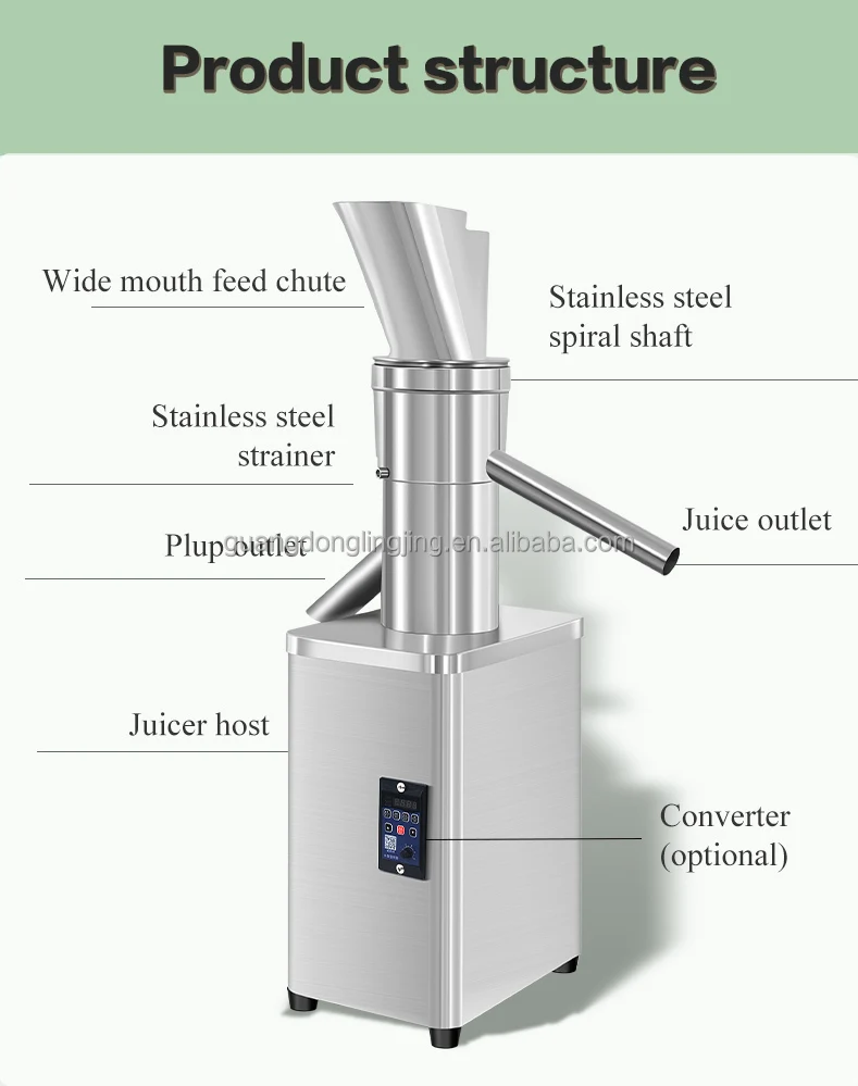 4000w Big Capacity Hard Fiber Fruits Vegetables Cold Pressed Slow All Body Commercial Juicer Machine