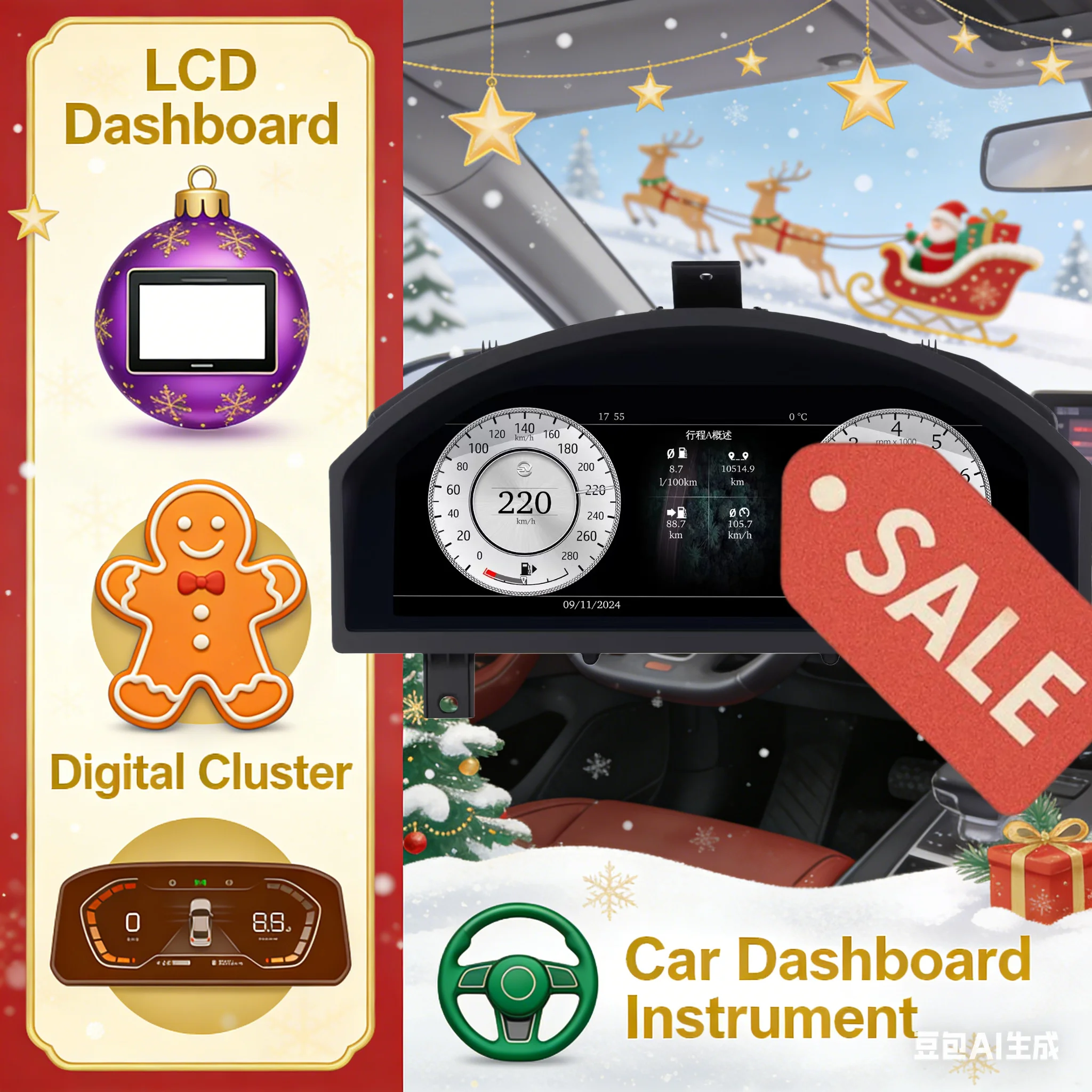 

ЖК-датчики, автомобильный прибор для Land Rover Freelander 2 2007-2015, виртуальный кабин, цифровой приборной панели, панель спидометра